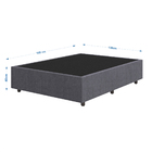 Base Cama Box Casal Veludo - Skybox - Cinza