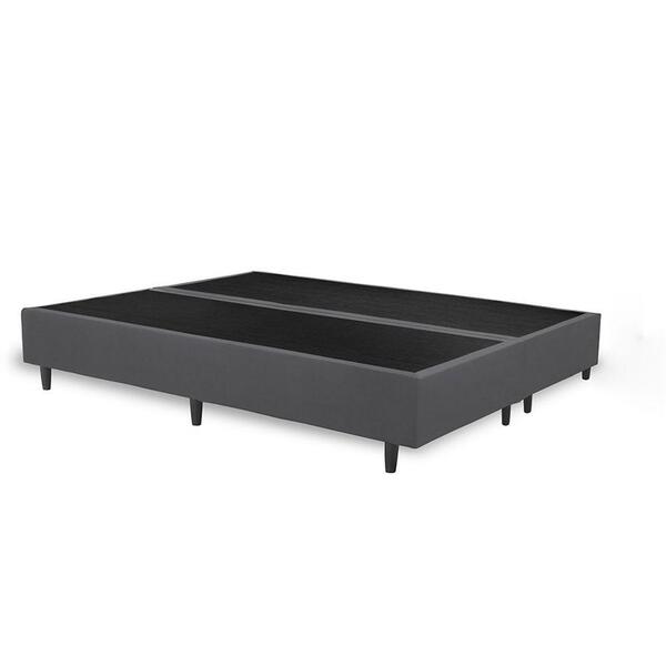 Base Cama Box King Bipartido 193x203 Suede Cor:cinza