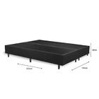 Base Cama Box King Bipartido 193x203 Suede Cor:preto