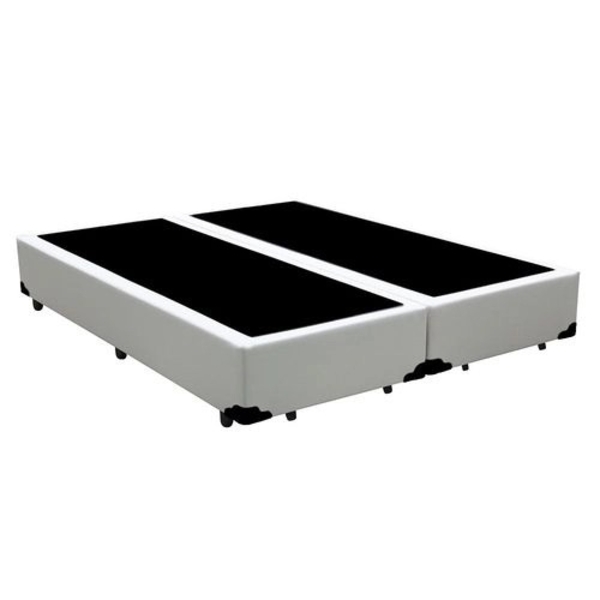 Base Cama Box King Size Branco Bipartido 193x203x40