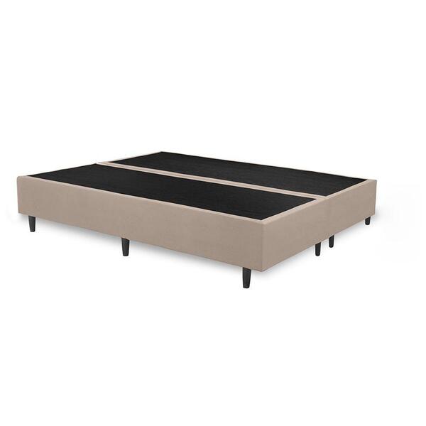 Base Cama Box Queen Premium Bipartido 158x198 Corano Cor:bege