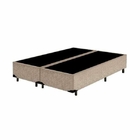 Base Cama Box Queen Size Suede Bege Bipartido 158x198x40