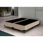 Base Cama Box Queen Size Suede Bege Bipartido 158x198x40