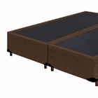 Base Cama Box Queen Size Suede Marrom Bipartido 158x198x40