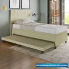 Base Cama Box Solteirão Com Cama Auxiliar Corino - Skybox - B