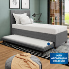Base Cama Box Solteirão Com Cama Auxiliar Linho - Skybox - Ci