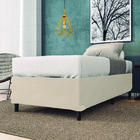 Base Cama Box Solteiro 88x188x38cm Bege Suede Veludo Prince