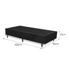 Base Cama Box Solteiro Premium 96x203 Corano Cor:preto