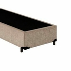 Base Cama Box Solteiro Suede Bege 88x188x40