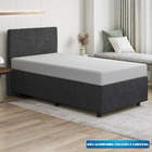 Base Cama Box Solteiro Suede Bordado - Skybox - Preto