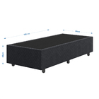 Base Cama Box Solteiro Suede Bordado - Skybox - Preto