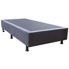 Base Cama Box Solteiro Suede Cinza
