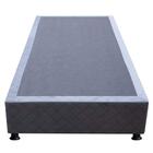 Base Cama Box Solteiro Suede Cinza