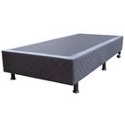 Base Cama Box Solteiro Suede Cinza