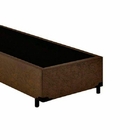 Base Cama Box Solteiro Suede Marrom 88x188x40