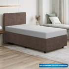 Base Cama Box Solteiro Veludo - Skybox - Marrom