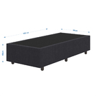 Base Cama Box Solteiro Veludo - Skybox - Preto