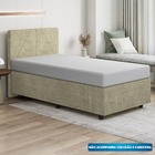 Base Cama Box Viúva Veludo - Skybox - Bege