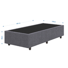 Base Cama Box Viúva Veludo - Skybox - Cinza