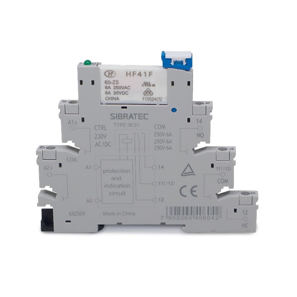 Base Com Relê Acoplador Fino Hf41f 1spdt Comando em 220vca