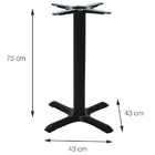 Base Cruz Fixa Mesa Suporte /tampos De Até 80cm Ferro