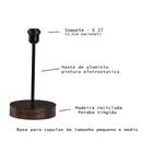 Base de Abajur Marrom Madeira Illumina 30x14x14cm