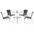 Base De Mesa Com 4 Cadeiras Tóquio Em Aluminio E Fibra Sintet