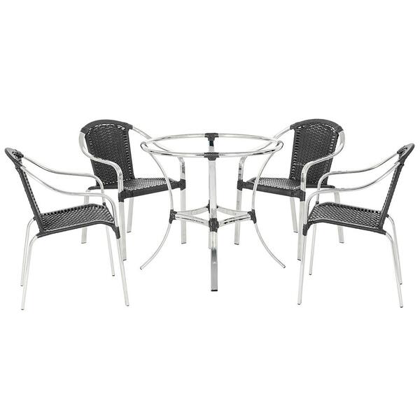 Base De Mesa Com 4 Cadeiras Tóquio Em Aluminio E Fibra Sintet