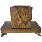 Base Decorativa 16cm + Cachepot 8cm Kit Madeira