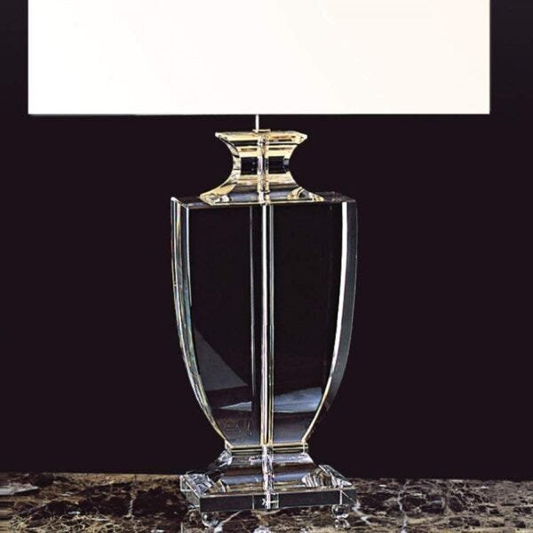 Base Para Abajur Em Vidro Classic Bella Iluminação