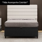 Base Para Cama Box Baú Casal 138x188cm Hit I02 Suede Preto -
