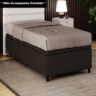 Base Para Cama Box Baú Solteiro 88x188cm Hit I02 Suede Marrom
