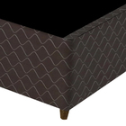 Base Para Cama Box Casal 138cm Poliéster Bordado Flora Marrom