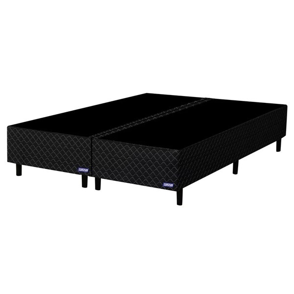 Base Para Cama Box Casal Bipartido 158cm Poliéster Bordado Pe