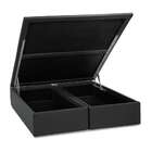 Base Para Cama Box Casal Pérola Com Baú Cinza
