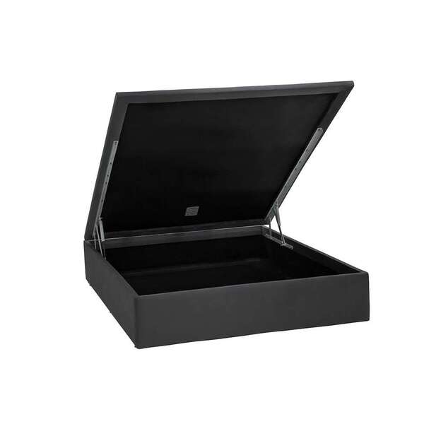 Base Para Cama Box Casal Physical L Com Baú (39x138x188) Cinza