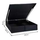 Base Para Cama Box Casal Safira Com Baú Preto
