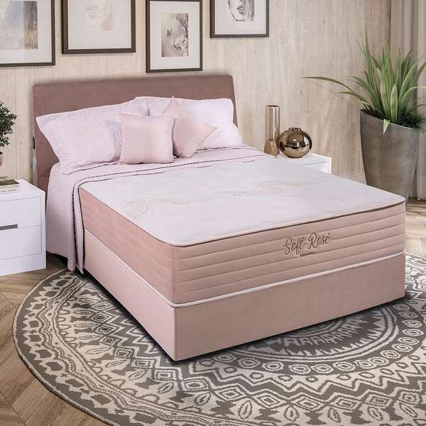 Base Para Cama Box Casal Soft Sleep (25x138x188) Rosa | Leroy Merlin