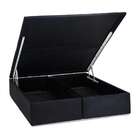 Base Para Cama Box Queen Americana Com Baú Preta