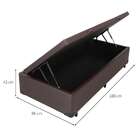 Base Para Cama Box Solteiro Érica Com Baú Tabaco