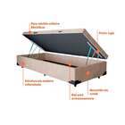 Base Para Cama Box Solteiro Jonan Com Baú Suede (45x88x188) B