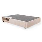 Base Para Cama Box Solteiro King Guldi Com Guarda Objetos Bege