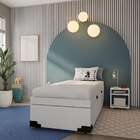 Base Para Cama Box Solteiro Mack Com Baú (45x88x188) Branca