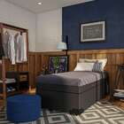 Base Para Cama Box Solteiro Macy Com Baú (45x88x188) Preta