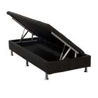 Base Para Cama Box Solteiro Nero Com Baú Preta