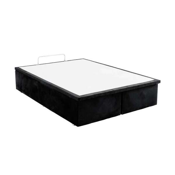 Base Para Cama Box Super King Com Baú Americana Preta