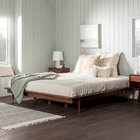 Base Para Cama King Lunna  100% Madeira De Pinus  Walnut