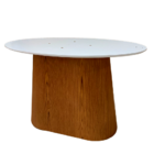 Base Para Mesa De Jantar Cone Oval Laminada Em Madeira Freijó
