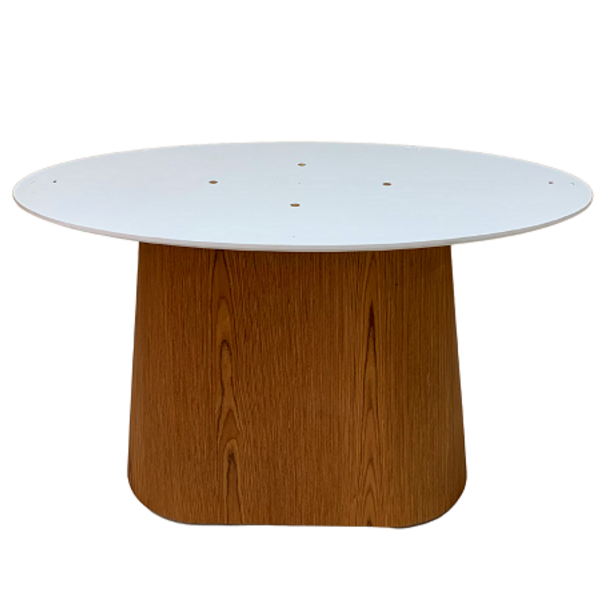 Base Para Mesa De Jantar Cone Oval Laminada Em Madeira Freijó