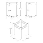 Base Para Mesa De Vidro Jantar 4 Lugares Preta Quadrada
